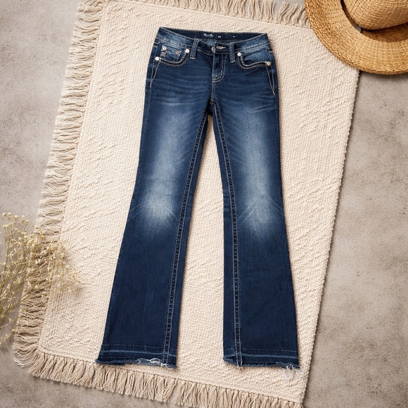 Miss Me Denim - Miss Me Dark Blue Mid Rise Bootcut Jeans